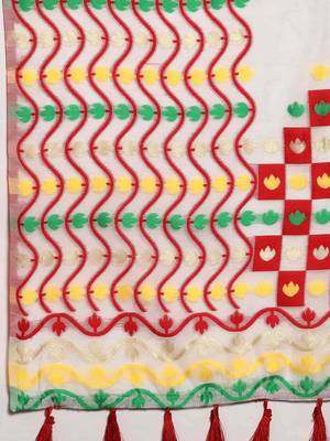Silk Land  Off White  Woven Design Pure Cotton Saree  5
