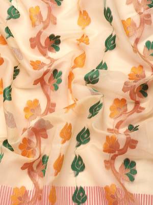 Silk Land  Pink  Woven Design Pure Cotton Saree  3