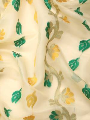 Silk Land  Blue  Woven Design Pure Cotton Saree  3