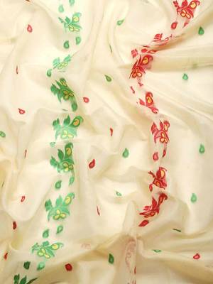 Silk Land  Beige  Woven Design Pure Cotton Saree  3