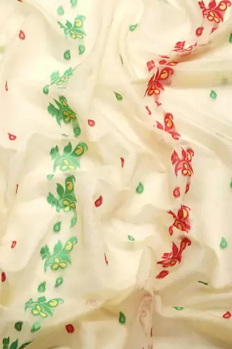 Silk Land  Beige  Woven Design Pure Cotton Saree 