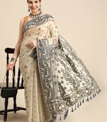 Silk Land  Black  Woven Design Pure Cotton Saree 