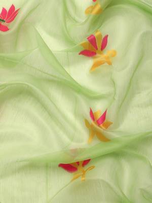 Silk Land  Green  Woven Design Pure Cotton Saree  3