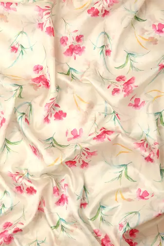 Silk Land  Beige  Digital Print Art Silk Saree 