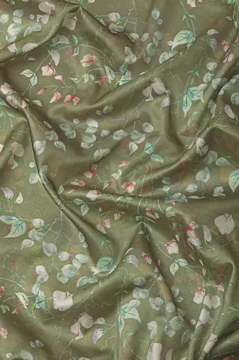 Silk Land  Mahendi  Digital Print Art Silk Saree 