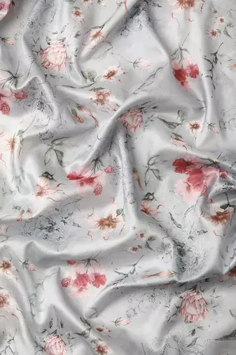 Silk Land  Grey  Digital Print Art Silk Saree 
