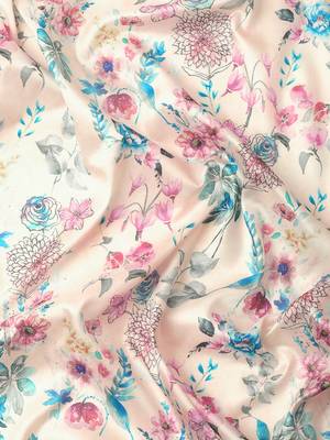 Silk Land  Off White  Digital Print Art Silk Saree  3