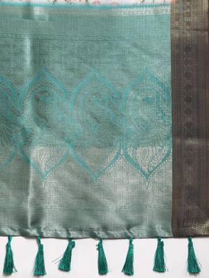 Silk Land  Grey  Digital Print Art Silk Saree  5