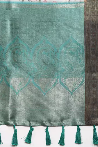 Silk Land  Grey  Digital Print Art Silk Saree 