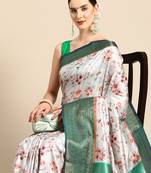 Silk Land  Grey  Digital Print Art Silk Saree 