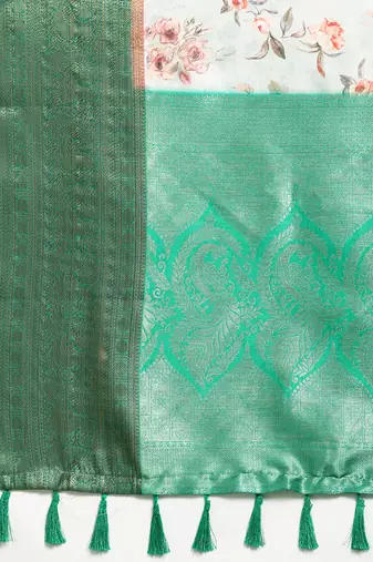 Silk Land  Grey  Digital Print Art Silk Saree 