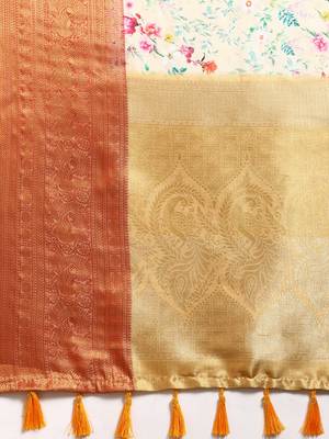 Silk Land  Multicolored  Digital Print Art Silk Saree  5