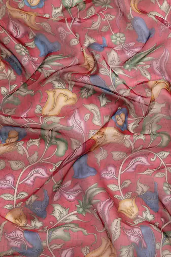Silk Land  Maroon  Digital Print Art Silk Saree 