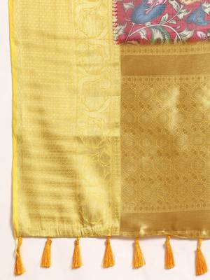 Silk Land  Maroon  Digital Print Art Silk Saree  5