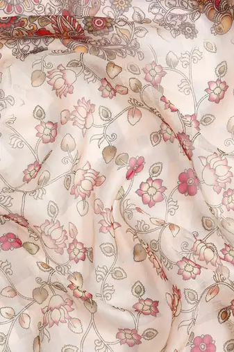 Silk Land  Beige  Digital Print Art Silk Saree 