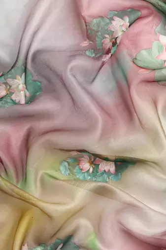 Silk Land  Multicolored  Digital Print Art Silk Saree 