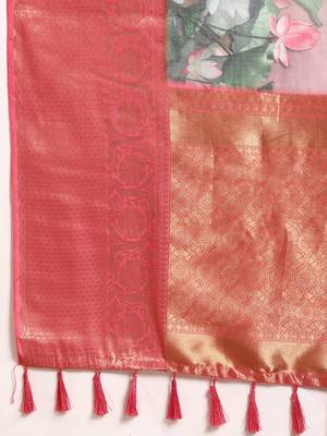 Silk Land  Multicolored  Digital Print Art Silk Saree  5