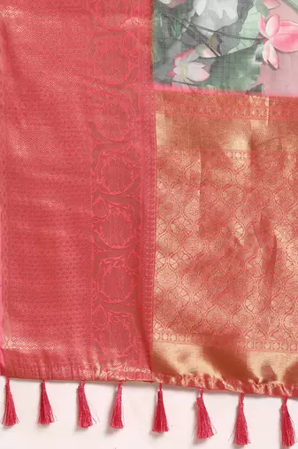 Silk Land  Multicolored  Digital Print Art Silk Saree 
