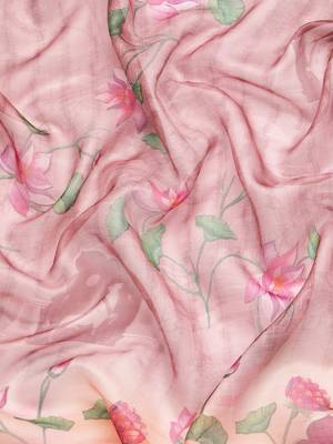 Silk Land  Beige  Digital Print Art Silk Saree  3