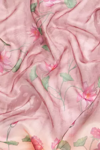 Silk Land  Beige  Digital Print Art Silk Saree 