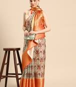 Silk Land  Multicolored  Digital Print Art Silk Saree 