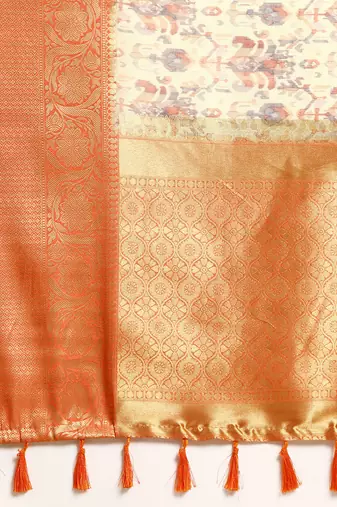 Silk Land  Multicolored  Digital Print Art Silk Saree 