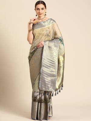 Silk Land  Mahendi  Digital Print Art Silk Saree  2