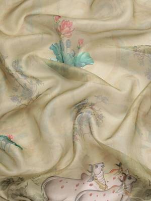 Silk Land  Mahendi  Digital Print Art Silk Saree  3