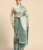 Silk Land  Light Green  Digital Print Art Silk Saree 