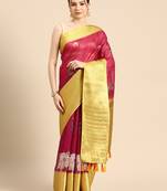 Silk Land  Red  Digital Print Art Silk Saree 