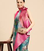Silk Land  Multicolored  Digital Print Art Silk Saree 