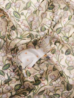 Silk Land  Beige  Digital Print Art Silk Saree  3