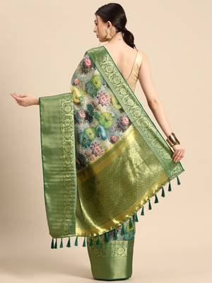 Silk Land  Multicolored Digital Print Art Silk Saree  2