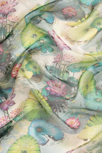 Silk Land  Multicolored Digital Print Art Silk Saree 