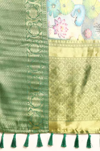 Silk Land  Multicolored Digital Print Art Silk Saree 