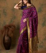 Multi Color Weaving Work Banarasi silk blend Saree With Blouse