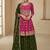 Pink embroidery georgette free size stitch skirt suit with dupatta