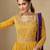 Yellow embroidery georgette free size stitch skirt suit with dupatta