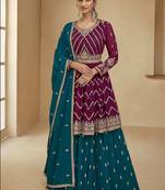 Plum embroidery georgette Punjabi salwar suit