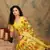 Yellow Color Embroderied Work Net Saree With Blouse