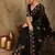 Black Color Embroderied Work Net Saree With Blouse