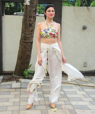 Haseena Ivory Cape & Flutter Pants Set 1