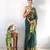 green faux georgette embroidered pre stitched saree