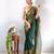 green faux georgette embroidered pre stitched saree