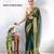 green faux georgette embroidered pre stitched saree
