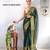 green faux georgette embroidered pre stitched saree
