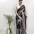 ready to wear brown faux georgette embroidered saree