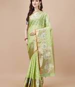 Green Woven Design Banarasi Zari Work Saree