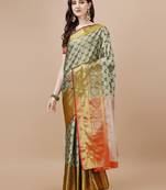 Green Woven Design Kanjeevaram Zari Work Saree