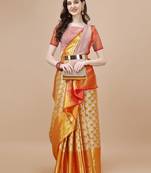 Gold Woven Design Kanjeevaram Zari Work Saree